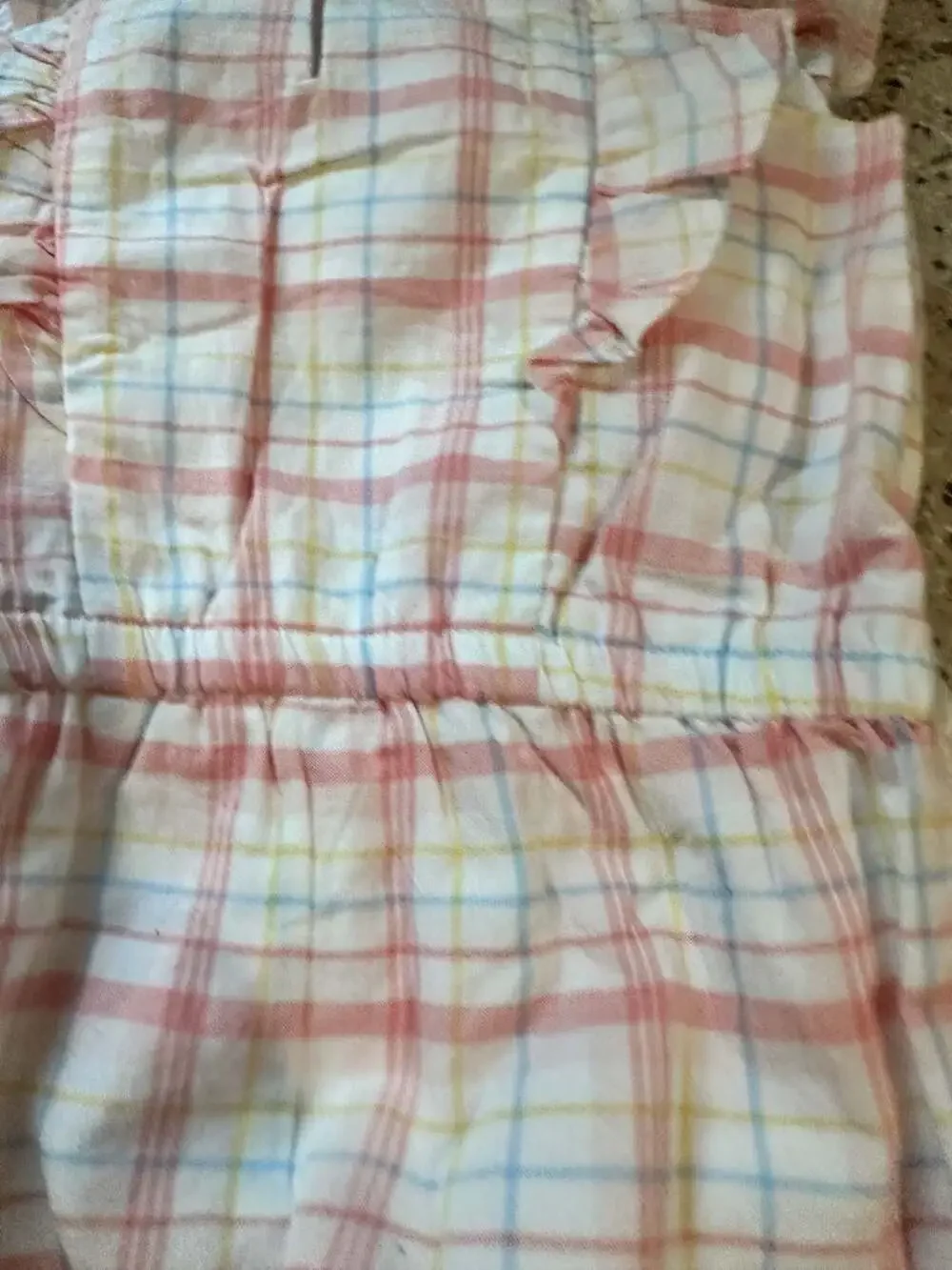 Little Me 3-Piece Dresswear Set Pastel Plaid Romper and Embroidered Top